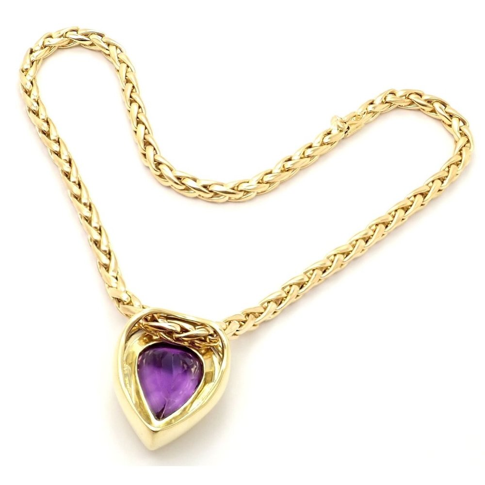 Authentic! Tiffany & Co Paloma Picasso 18k Gold Large Amethyst Pendant Necklace - Picture 10 of 10